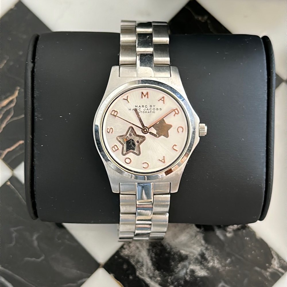 Marc by Marc Jacobs Stainless Steel Silver Dial Star Accent Watch